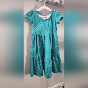 Girls Turquiose Dots Dress